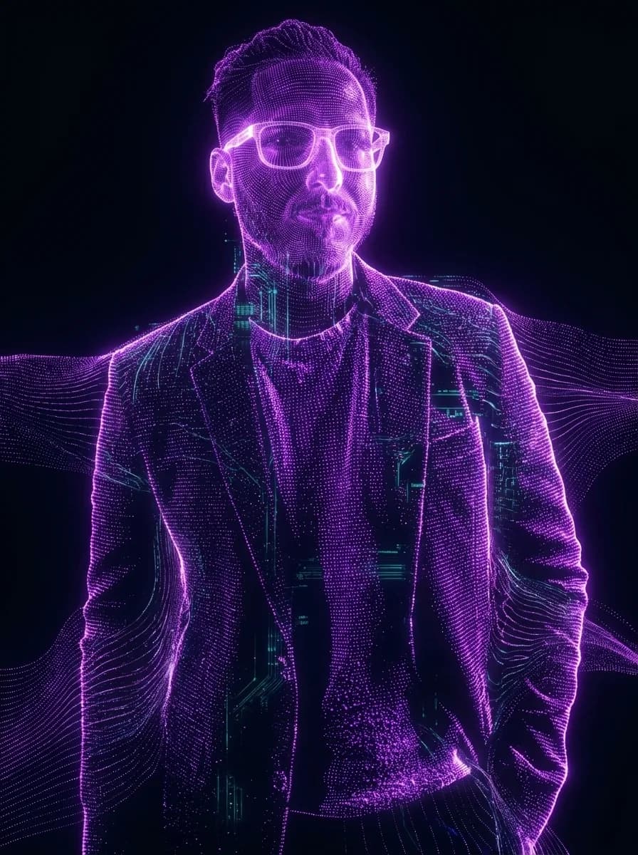Portrait stylisé en signal lumineux — Alexis Delorme